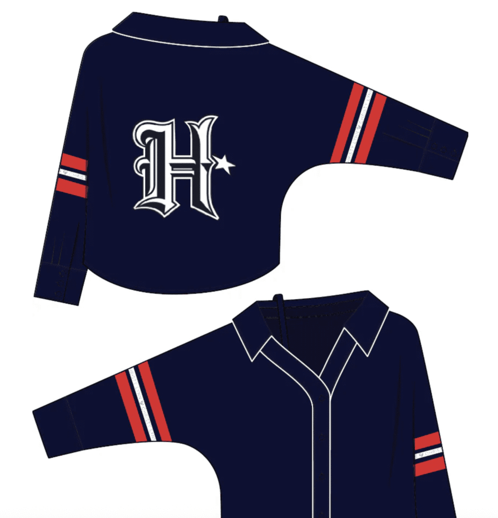 Houston Texans Dasha Top in deep steel blue from the Christy Lynn capsule collection, which is licensed by the NFL